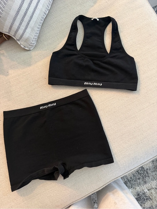 Miu Miu Other - Miu Miu Black Racerback Bralette & Shorts Set